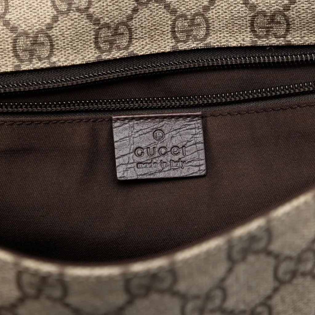 Gucci Medium GG Supreme Web Flap Messenger Bag Beige Very good - Box View