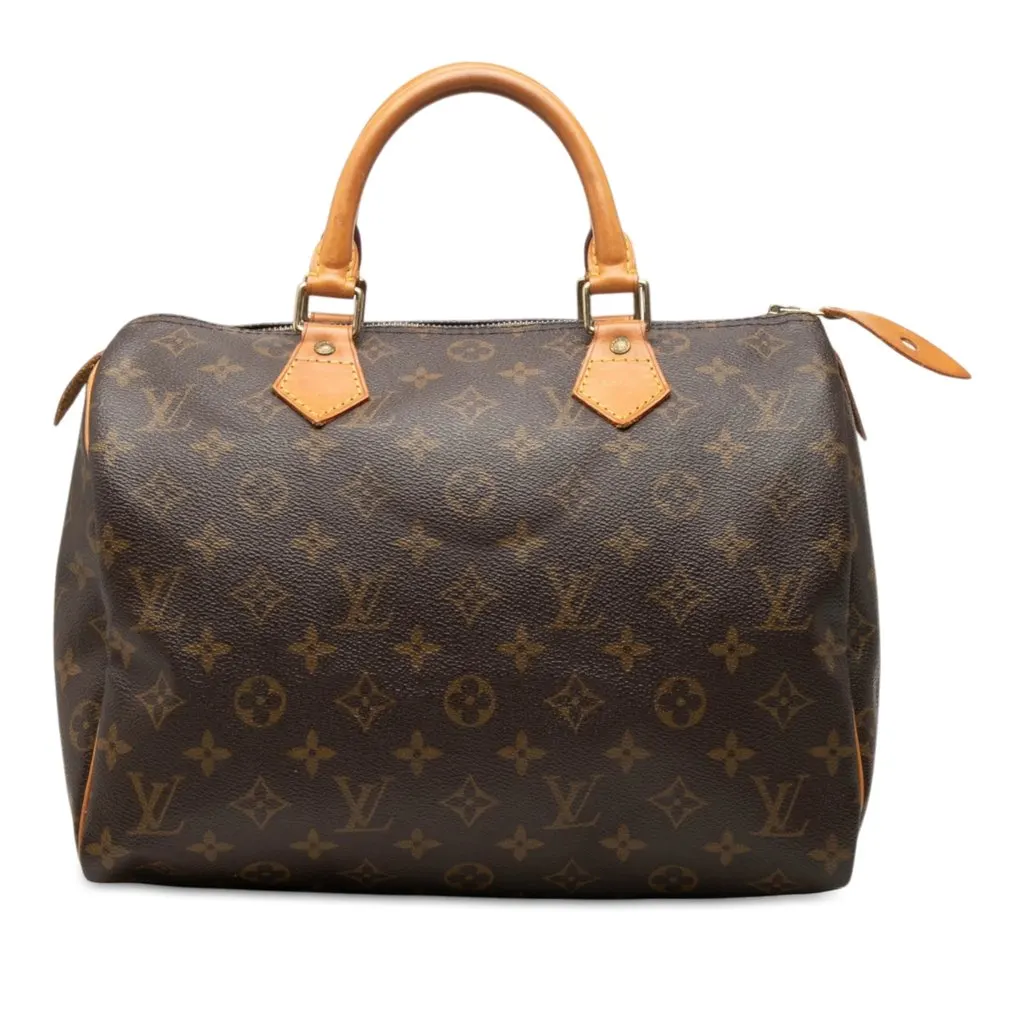 Louis Vuitton Monogram Speedy 30 Brown Canvas Good - Front View