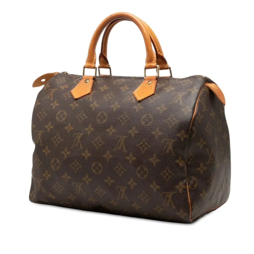 Louis Vuitton Monogram Speedy 30 Brown Canvas Good - Back View