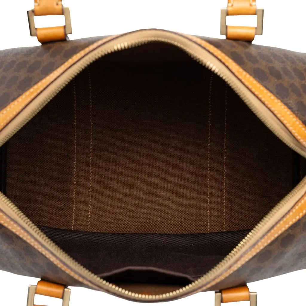 Celine Macadam Coated Canvas Boston Bag Brown Canvas Good - Model View