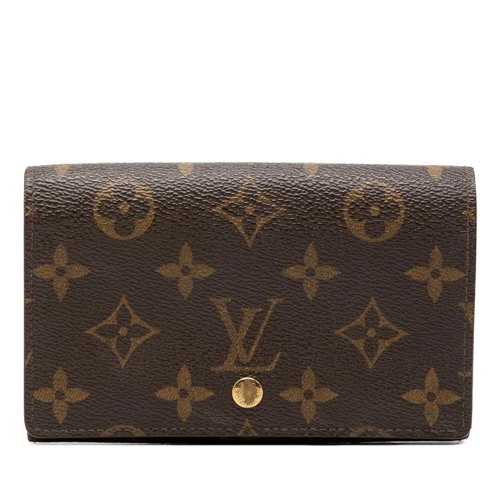 Louis Vuitton Monogram Porte Monnaie Billets Tresor Wallet Brown Very good - Front View