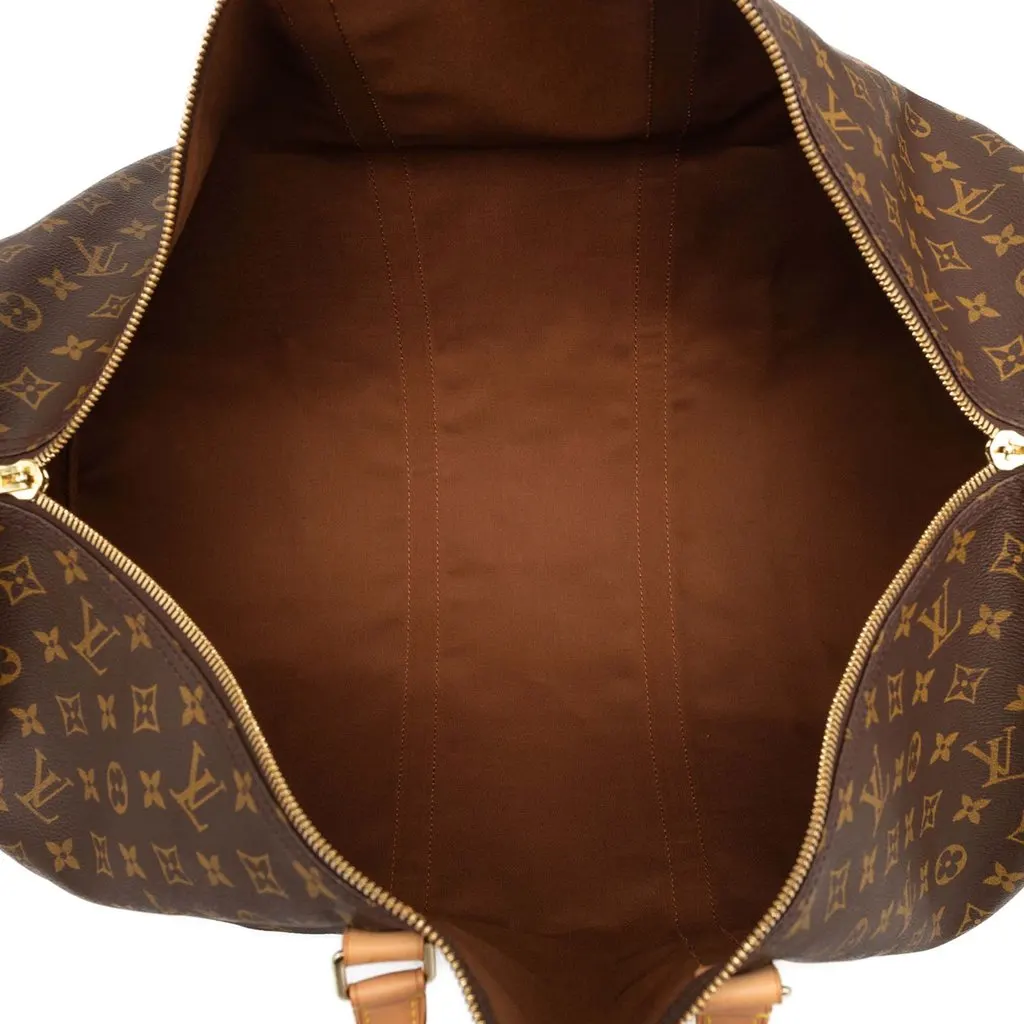Louis Vuitton Monogram Keepall Bandouliere 60 Brown Very good - Model View