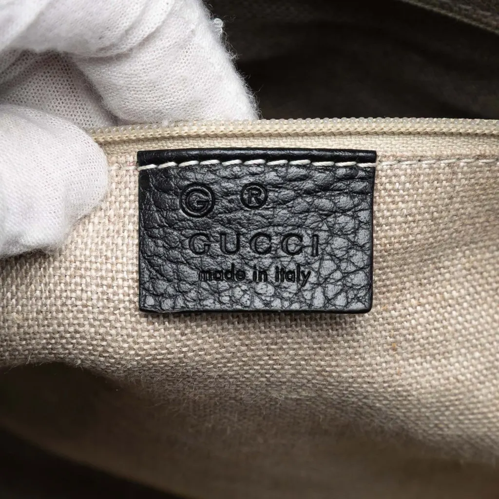 Gucci Dollar Calfskin GG Charm Satchel Black Leather Very good - Box View