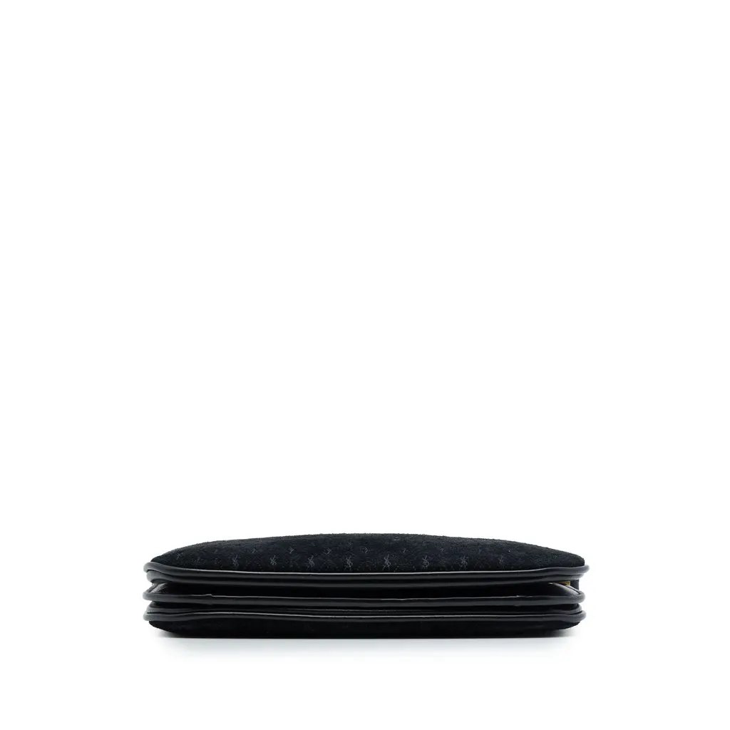 Saint Laurent Suede Allover Monogram Crossbody Black Suede Very good - Inside View