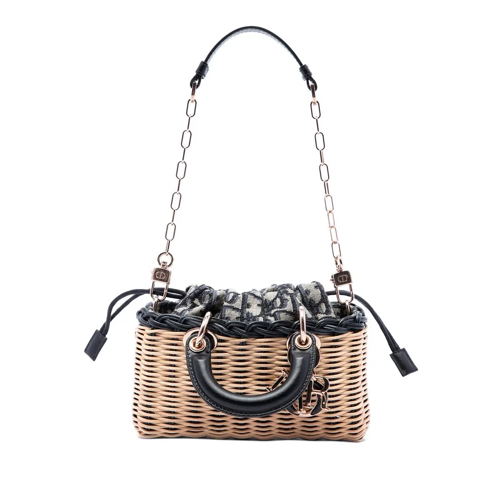 Dior Micro Wicker Oblique Lady D Joy Beige Rattan Very good - Back View