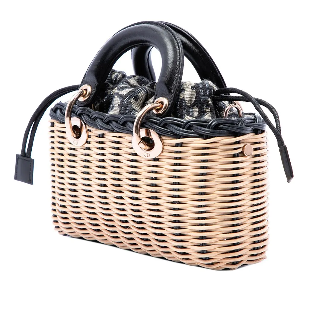 Dior Micro Wicker Oblique Lady D Joy Beige Rattan Very good - Inside View