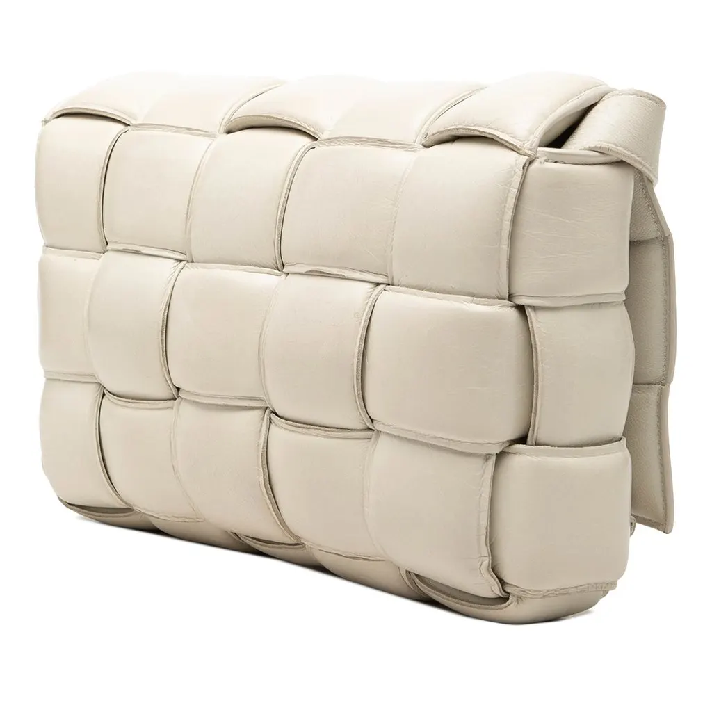 Bottega Veneta Nappa Intrecciato Padded Cassette Crossbody White Leather Good - Back View