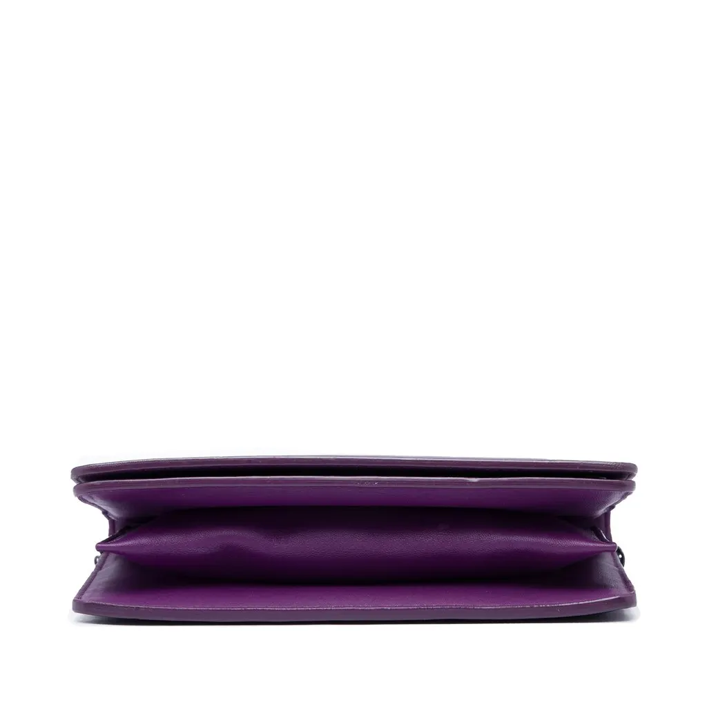 Bottega Veneta Nappa Intrecciato Continental Wallet on Chain Purple Leather Good - Inside View