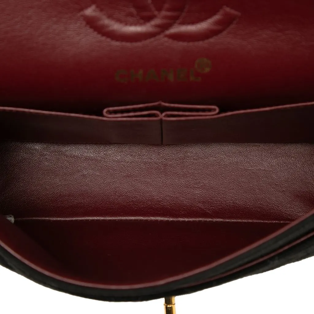 Chanel Small Classic Jersey Double Flap Black Very good - Model View