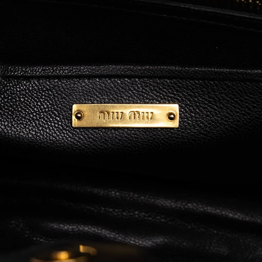Miu Miu Small Tricolor Nappa Grommet Biker Satchel Red Leather Good - Box View