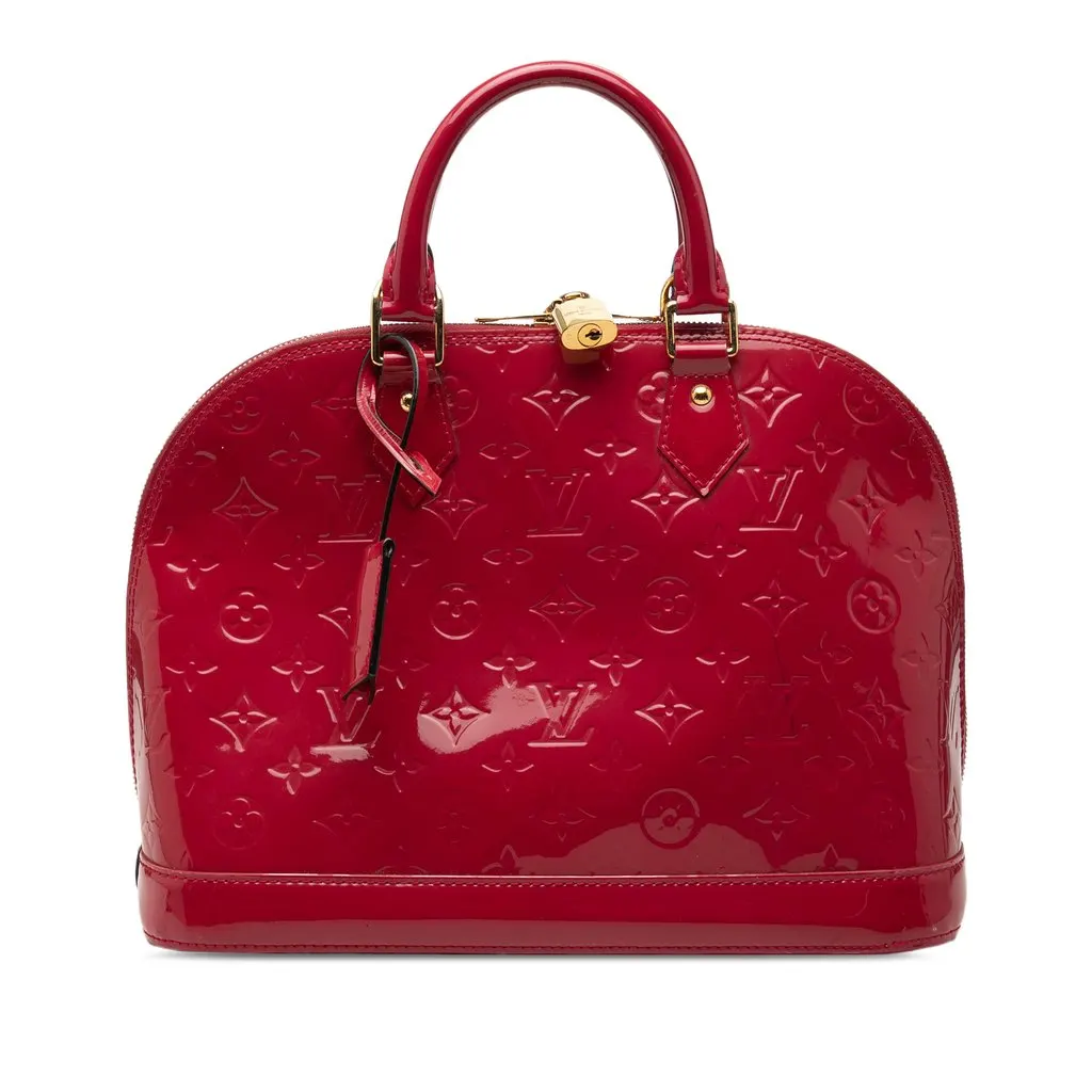 Louis Vuitton Monogram Vernis Alma PM Red Leather Good - Front View