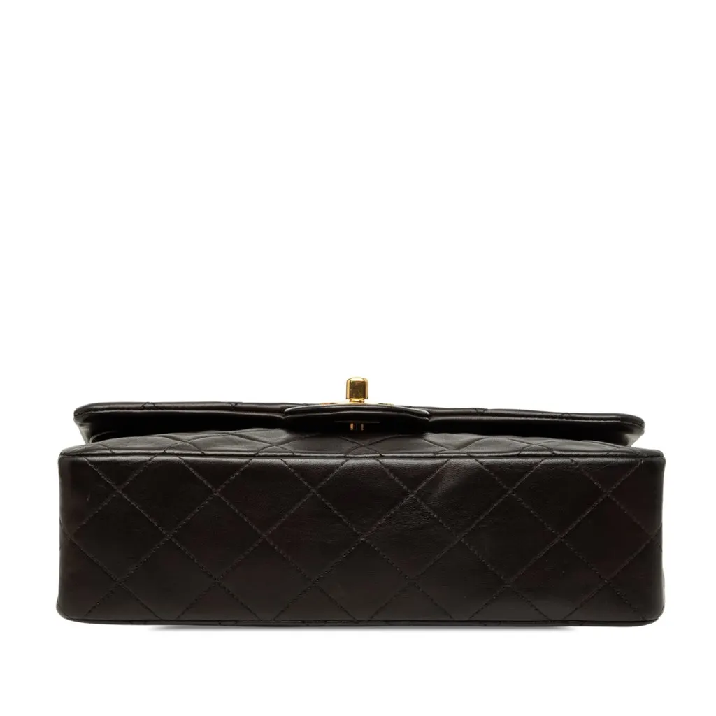Chanel Small Classic Lambskin Double Flap Black Leather Good - Inside View