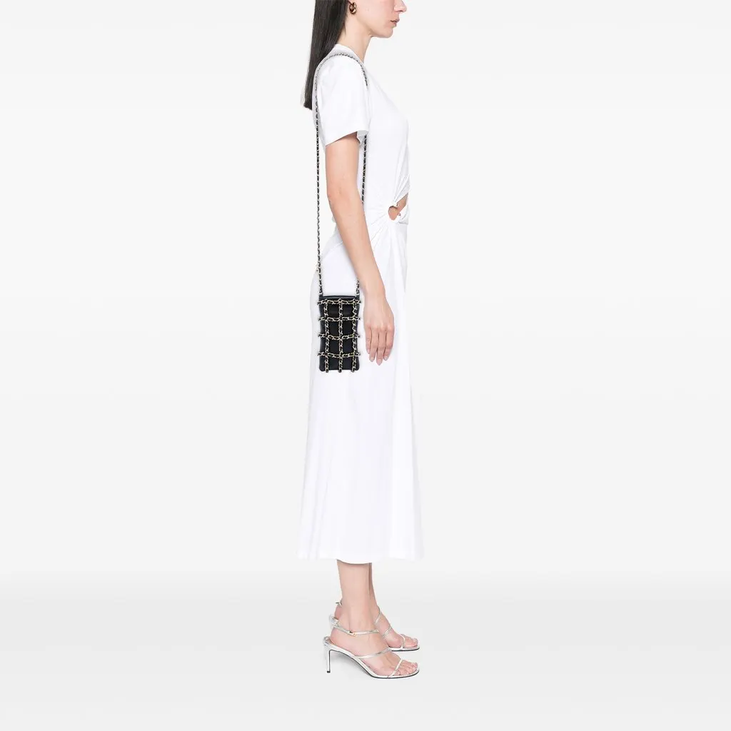 Chanel Lambskin Tech Me Out Clutch With Chain Black Leather Very good - Box View