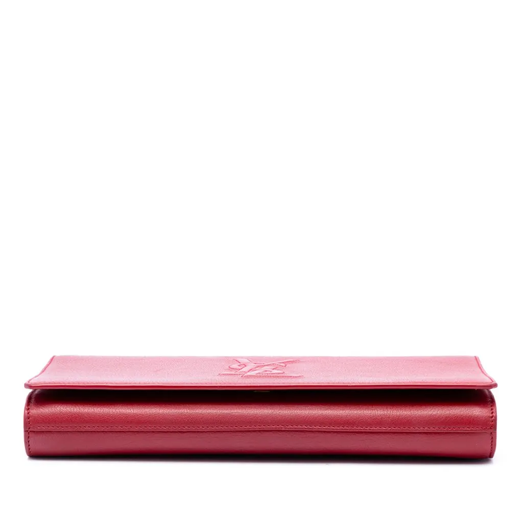 Saint Laurent Large Leather Belle de Jour Clutch Red Leather Very good - Inside View