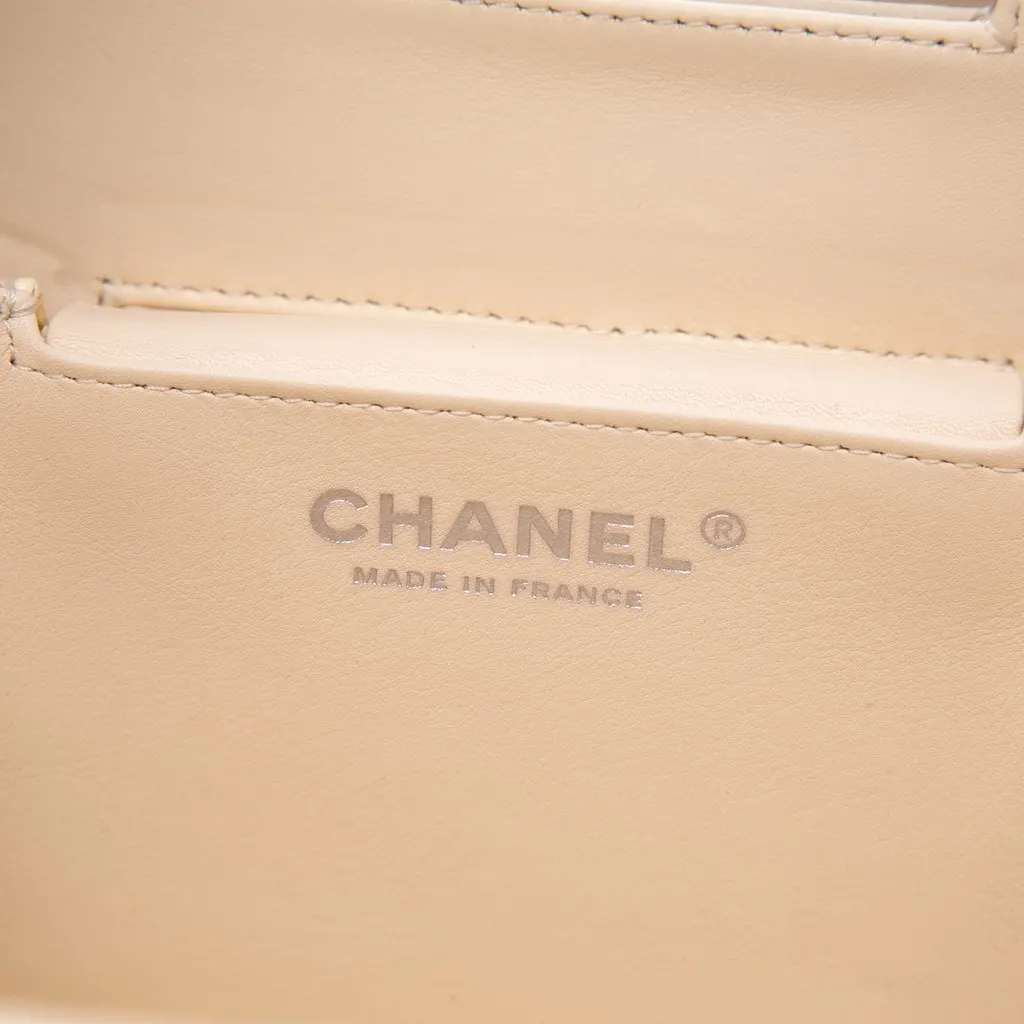 Chanel Mini CC Quilted Patent Vanity Bag Beige Leather Very good - Box View