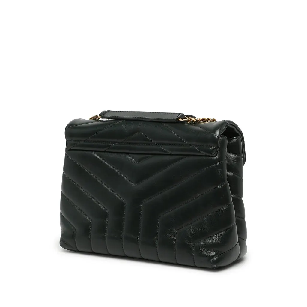 Saint Laurent Small Matelasse Calfskin Monogram LouLou Shoulder Bag Black Leather Very good - Back View