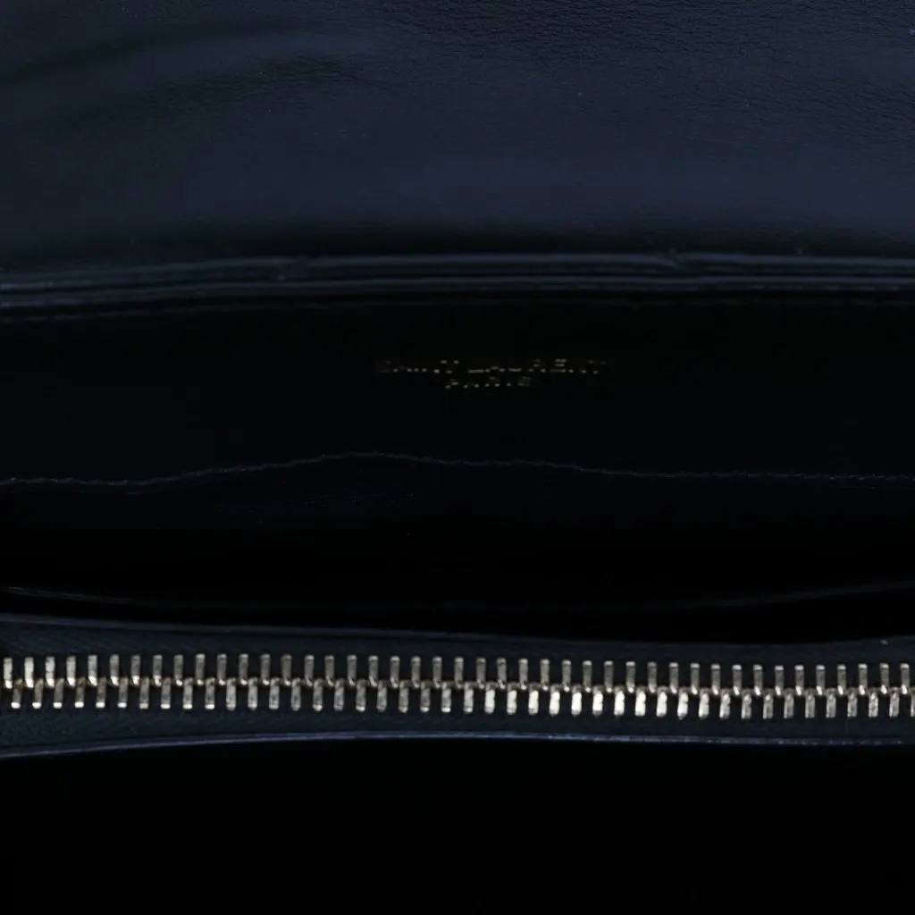 Saint Laurent Small Matelasse Calfskin Monogram LouLou Shoulder Bag Black Leather Very good - Model View