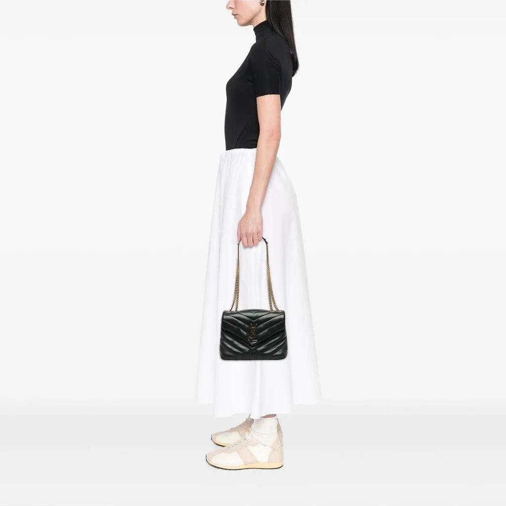 Saint Laurent Small Matelasse Calfskin Monogram LouLou Shoulder Bag Black Leather Very good - Box View