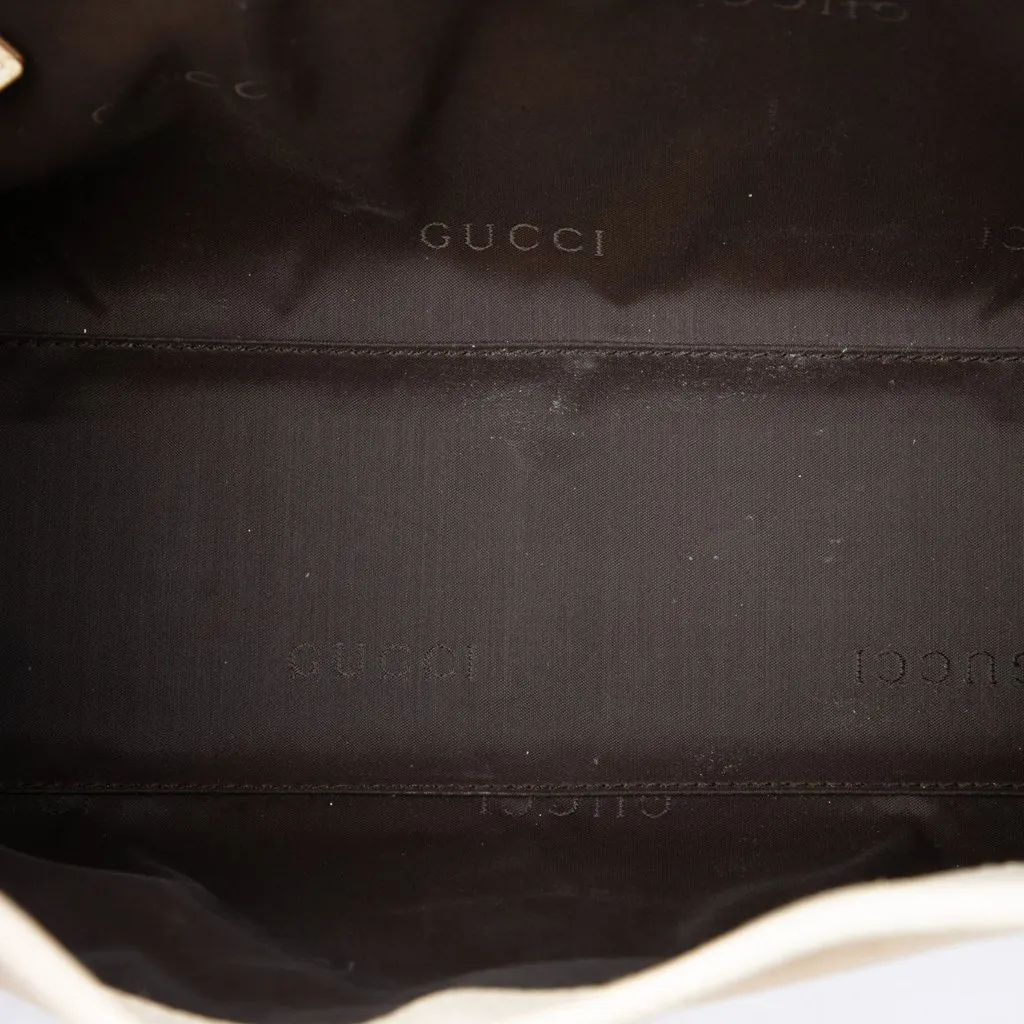 Gucci Canvas Jackie Bardot Shoulder Bag Brown Canvas Very good - Model View