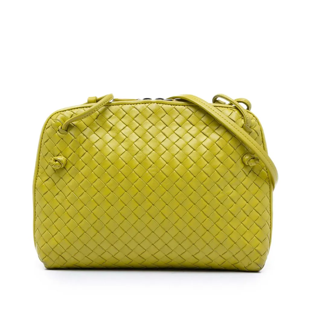 Bottega Veneta Nappa Intrecciato Nodini Crossbody Yellow Leather Very good - Front View