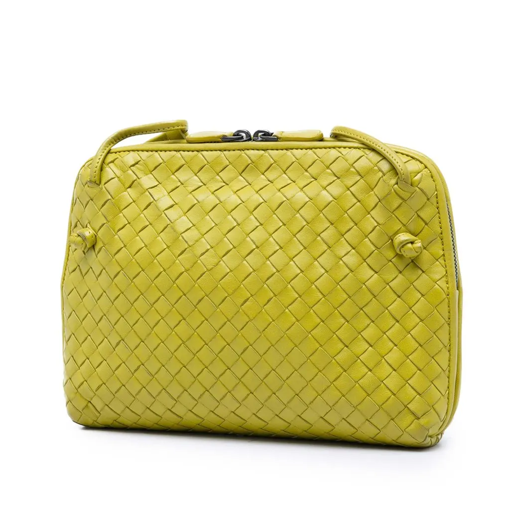 Bottega Veneta Nappa Intrecciato Nodini Crossbody Yellow Leather Very good - Back View
