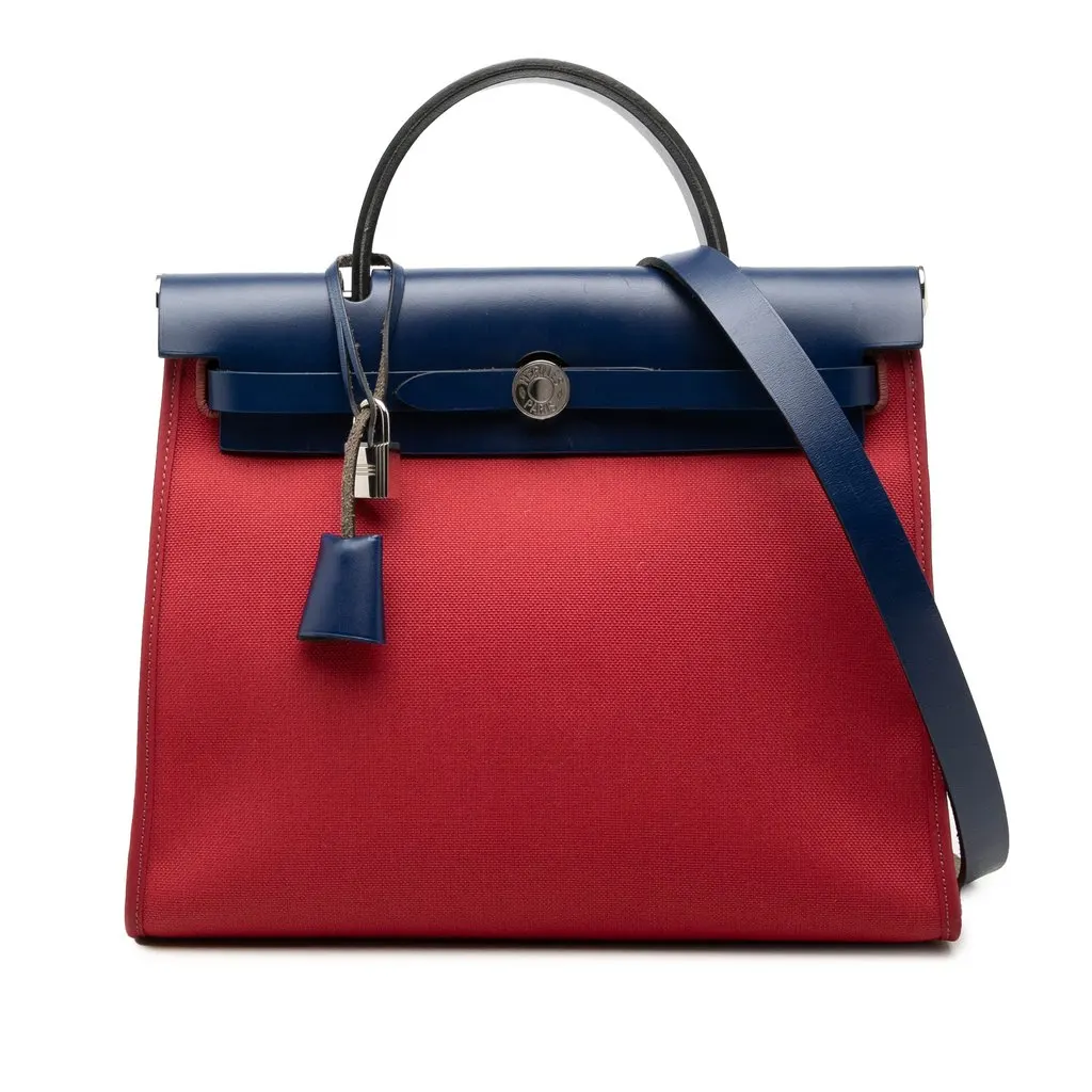 Hermès Toile Herbag Zip 31 Red Very good - Front View