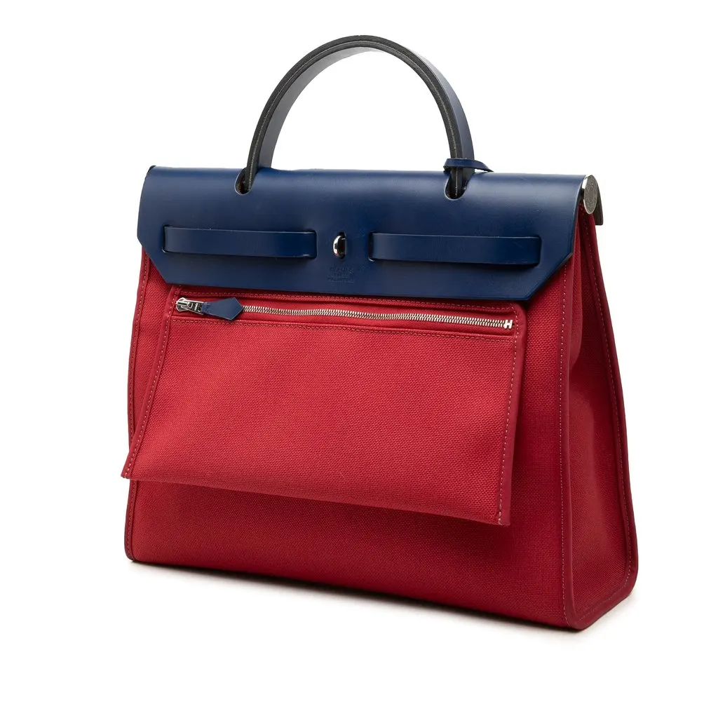 Hermès Toile Herbag Zip 31 Red Very good - Back View