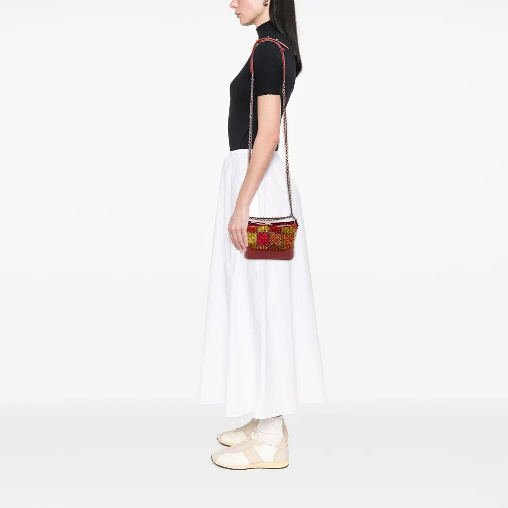 Chanel Small Tweed and Lambskin Gabrielle Crossbody Red Tweed Very good - Box View