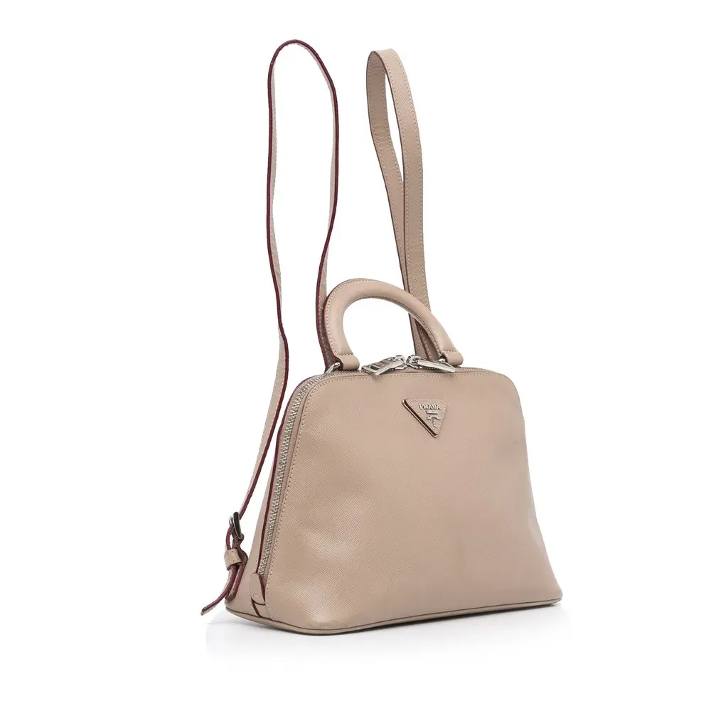 Prada Saffiano Lux Promenade Backpack Brown Leather Very good - Back View