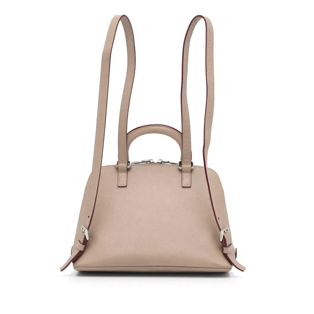 Prada Saffiano Lux Promenade Backpack Brown Leather Very good - Model View