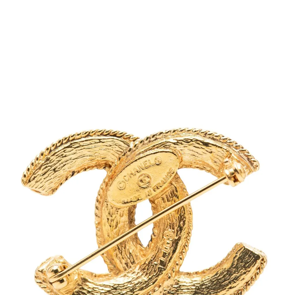 Chanel CC Gold Plated Filigree Brooch Gold Metal Very good - Inside View