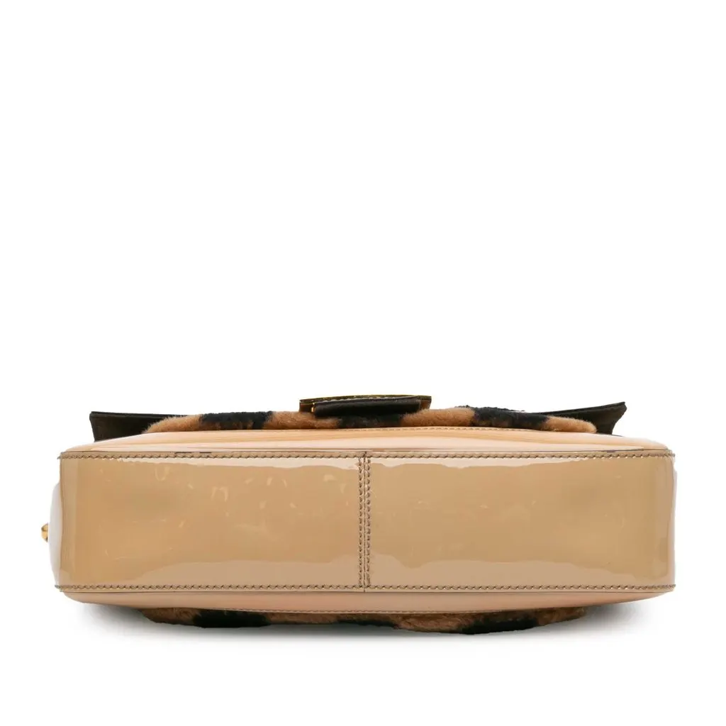 Fendi Shearling Pequin Baguette Satchel Beige Very good - Inside View