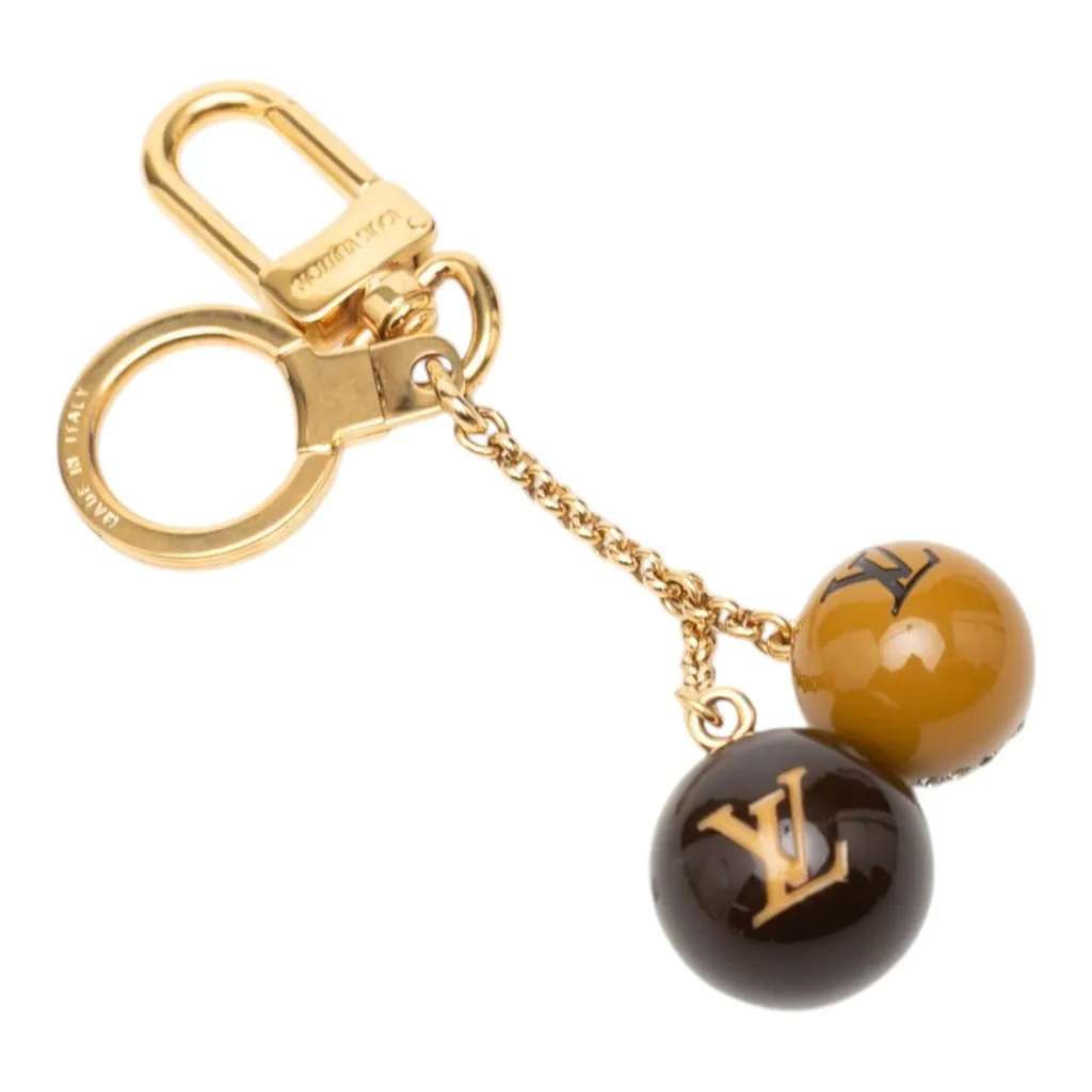 Louis Vuitton Gold Plated Strass and Resin Jack and Lucie Key Holder and Bag Charm Gold Metal Very good - Inside View