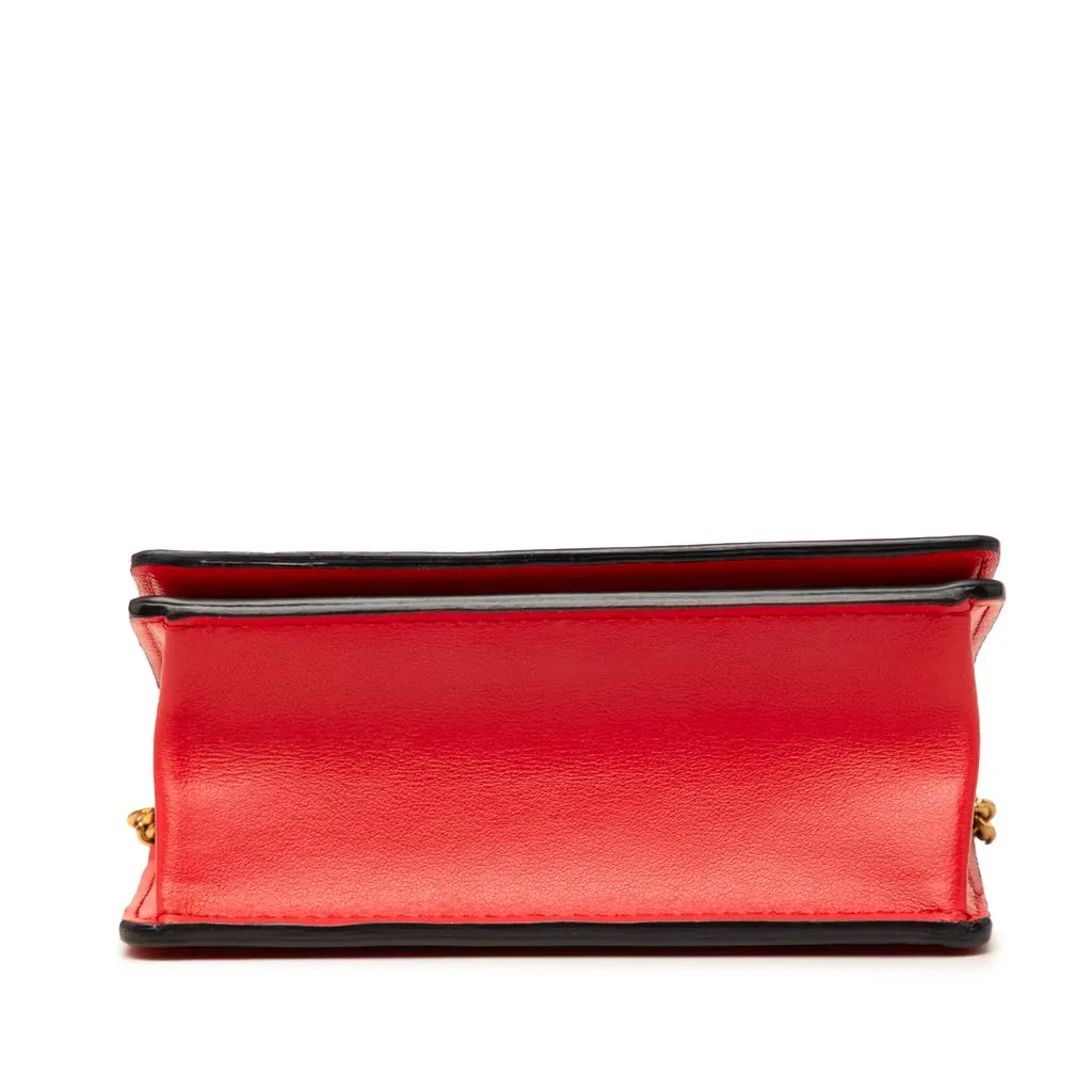 Versace Mini Leather Virtus V Chain Crossbody Red Leather Very good - Inside View