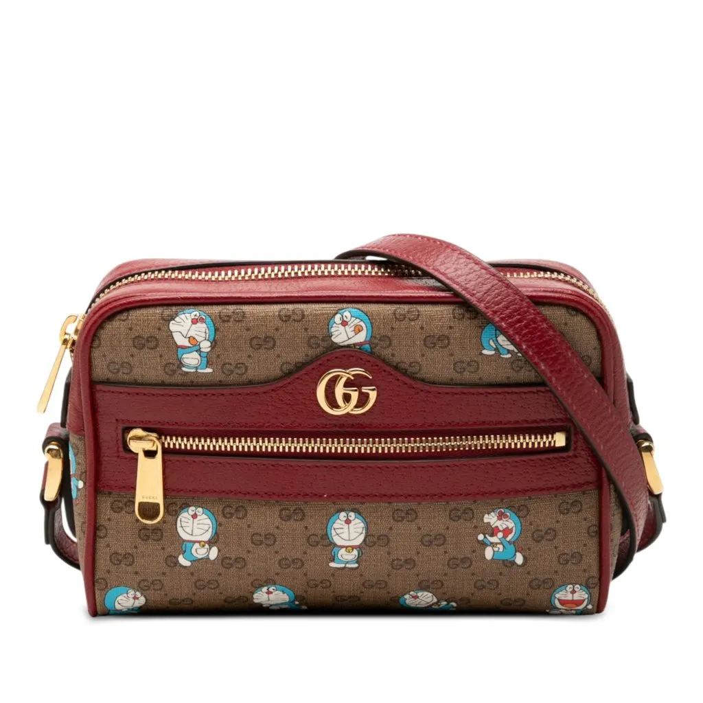 Gucci Mini GG Supreme Doraemon Camera Bag Beige Very good - Front View