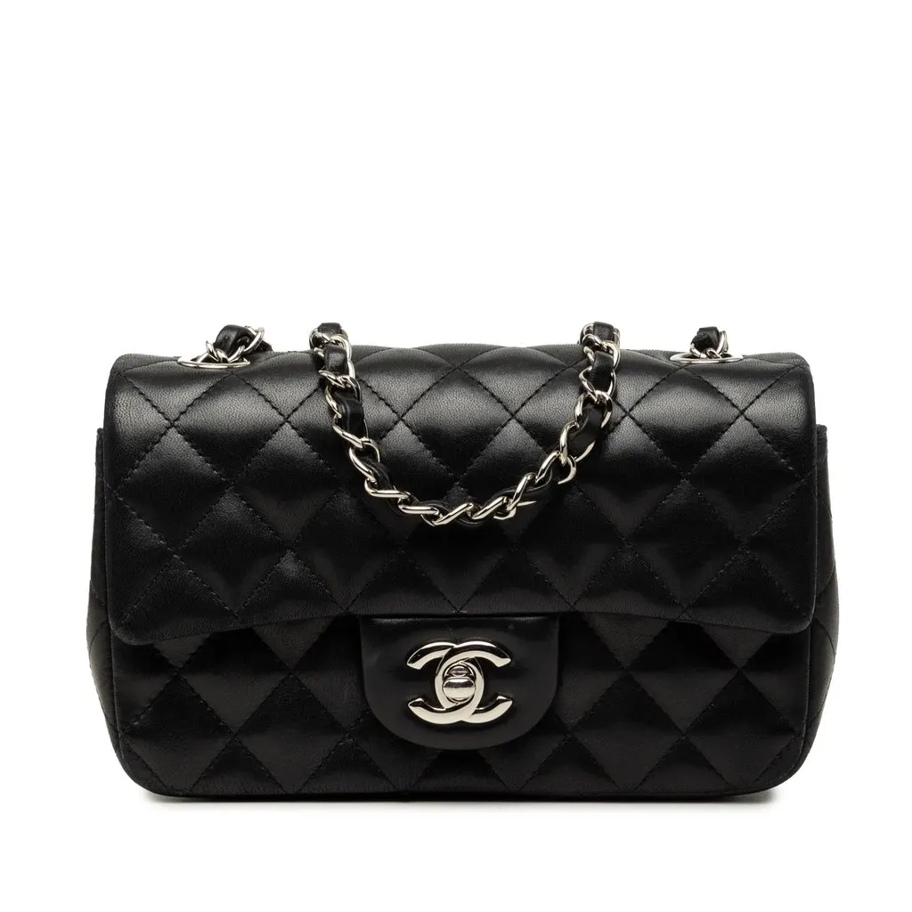 Chanel Mini Rectangular Classic Lambskin Valentines Heart Charms Single Flap
