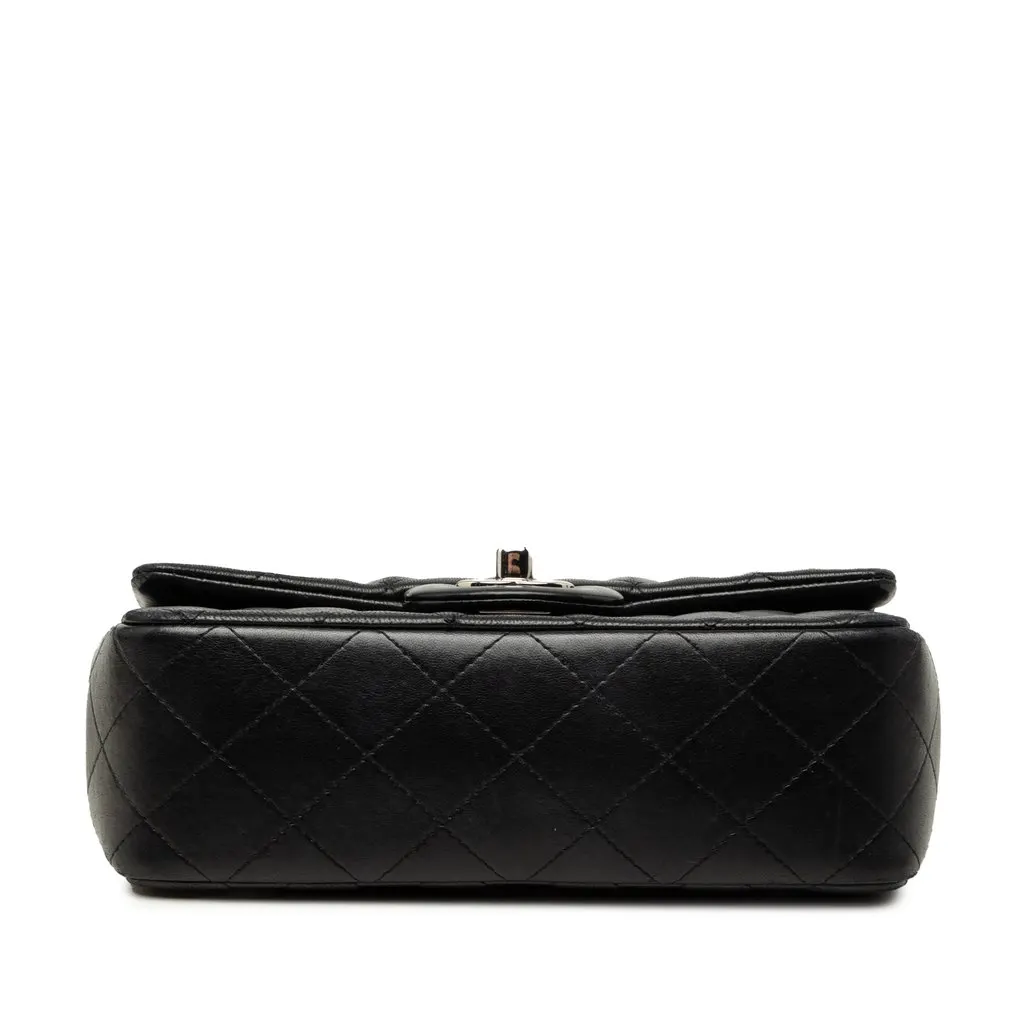 Chanel Mini Rectangular Classic Lambskin Valentines Heart Charms Single Flap Black Leather Very good - Inside View