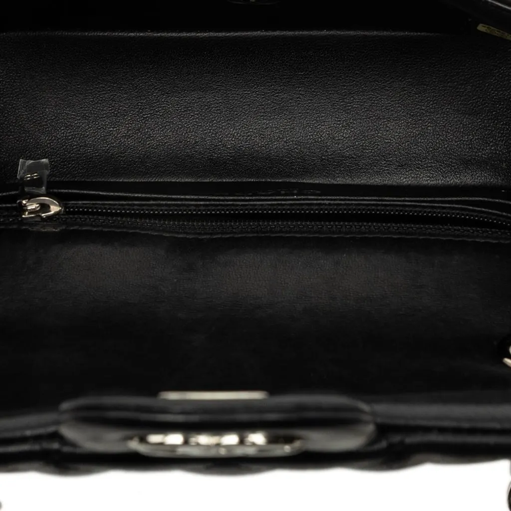 Chanel Mini Rectangular Classic Lambskin Valentines Heart Charms Single Flap Black Leather Very good - Model View