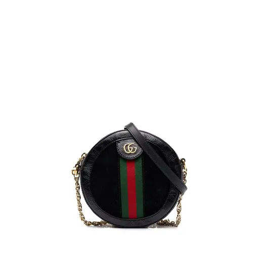 Gucci Mini Suede Web Ophidia Round Crossbody