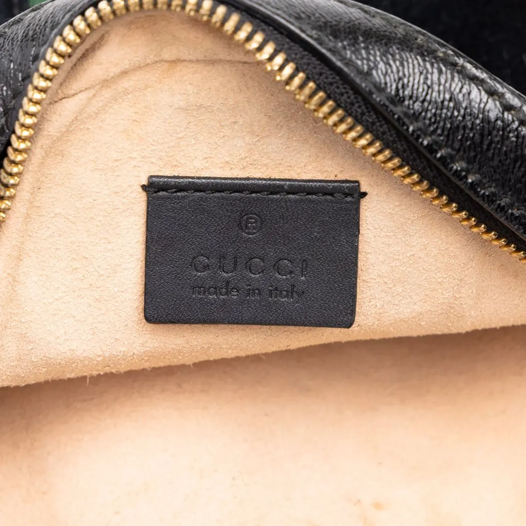 Gucci Mini Suede Web Ophidia Round Crossbody Black Suede Good - Box View