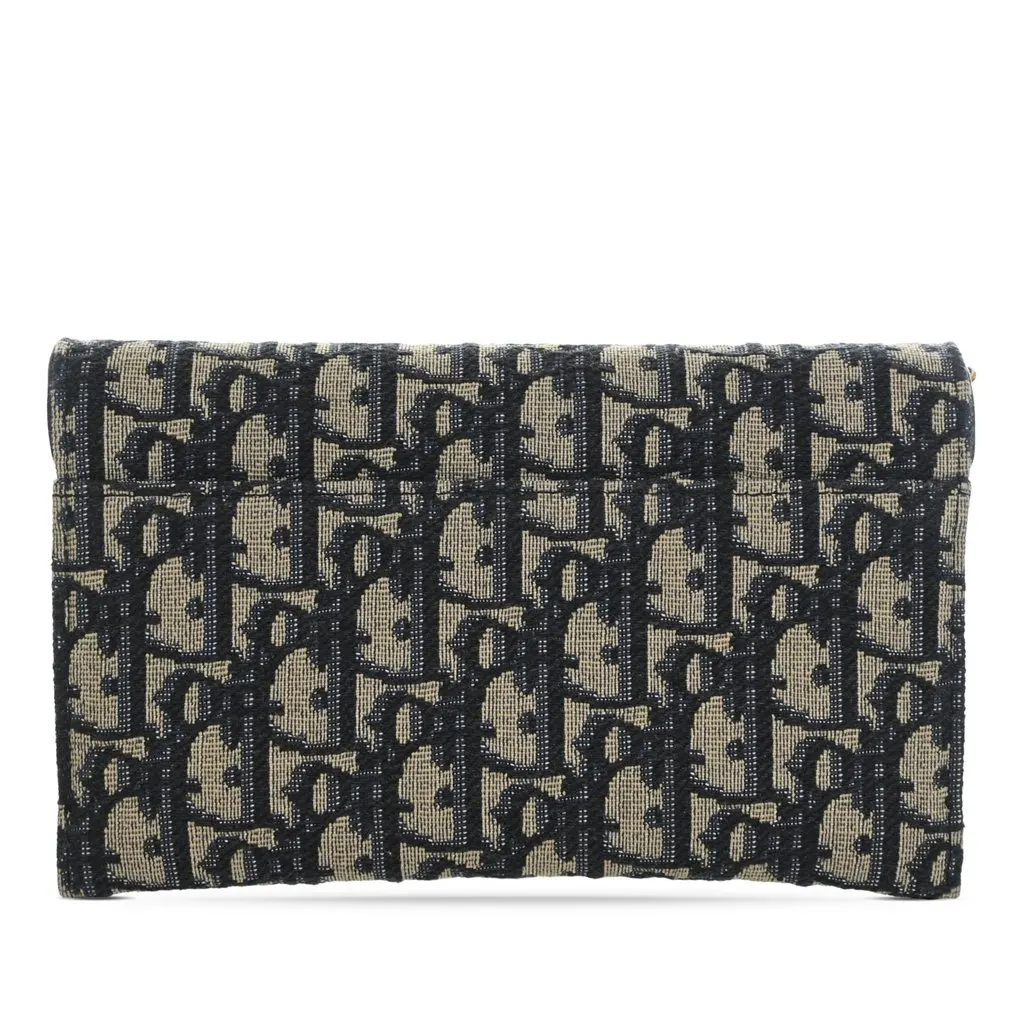 Dior Oblique Canvas Saddle Wallet On Chain Blue Very good - Back View