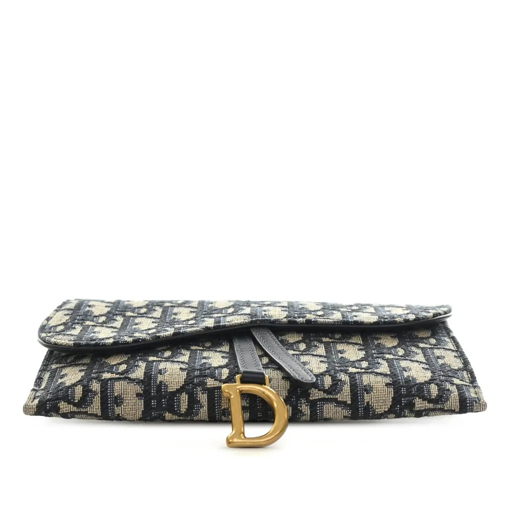 Dior Oblique Canvas Saddle Wallet On Chain Blue Very good - Inside View