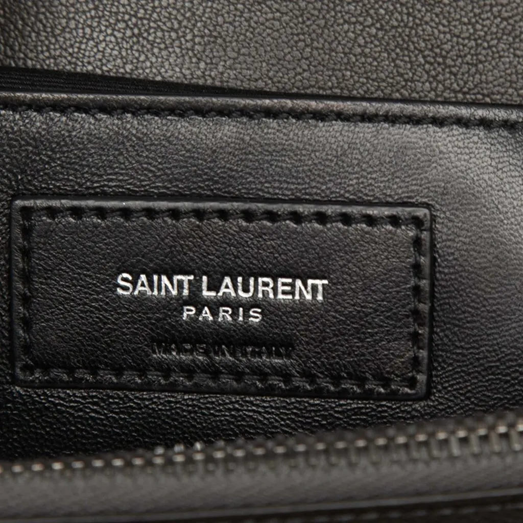 Saint Laurent Large Triquilt Sheepskin Monogram College Bag Brown Leather Very good - Box View
