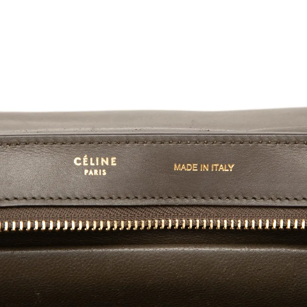 Celine Medium Tricolor Leather Trapeze Satchel Brown Leather Very good - Box View