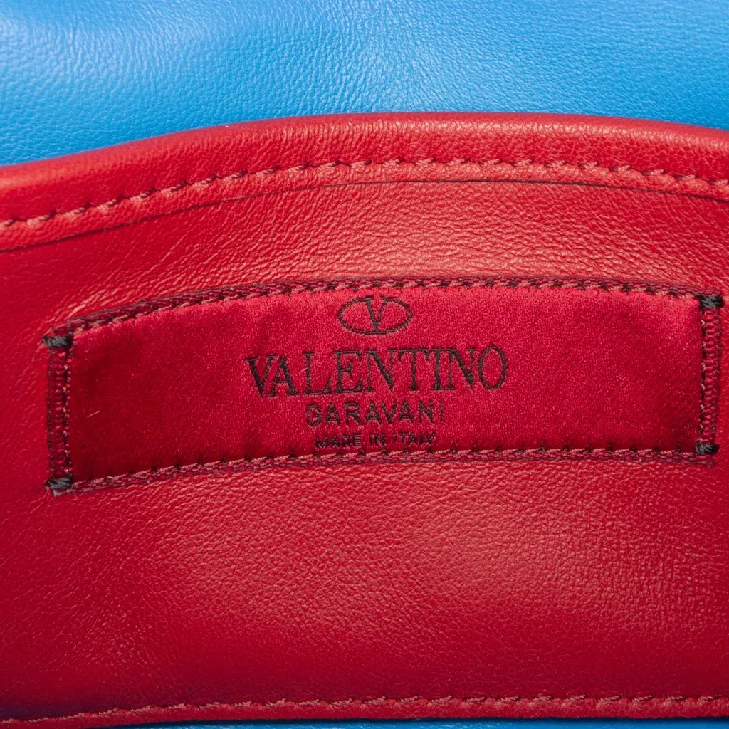 Valentino Mini Glitter Rockstud Spike Satchel Blue Very good - Box View