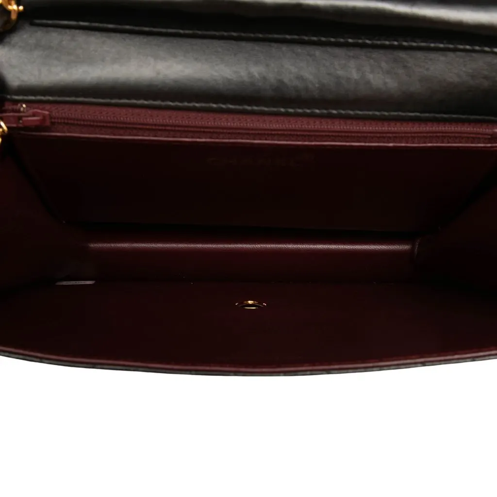 Chanel Medium CC Quilted Lambskin Single Flap Black Leather Good - Model View
