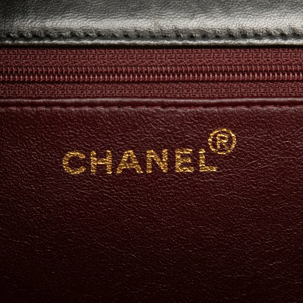 Chanel Medium CC Quilted Lambskin Single Flap Black Leather Good - Box View