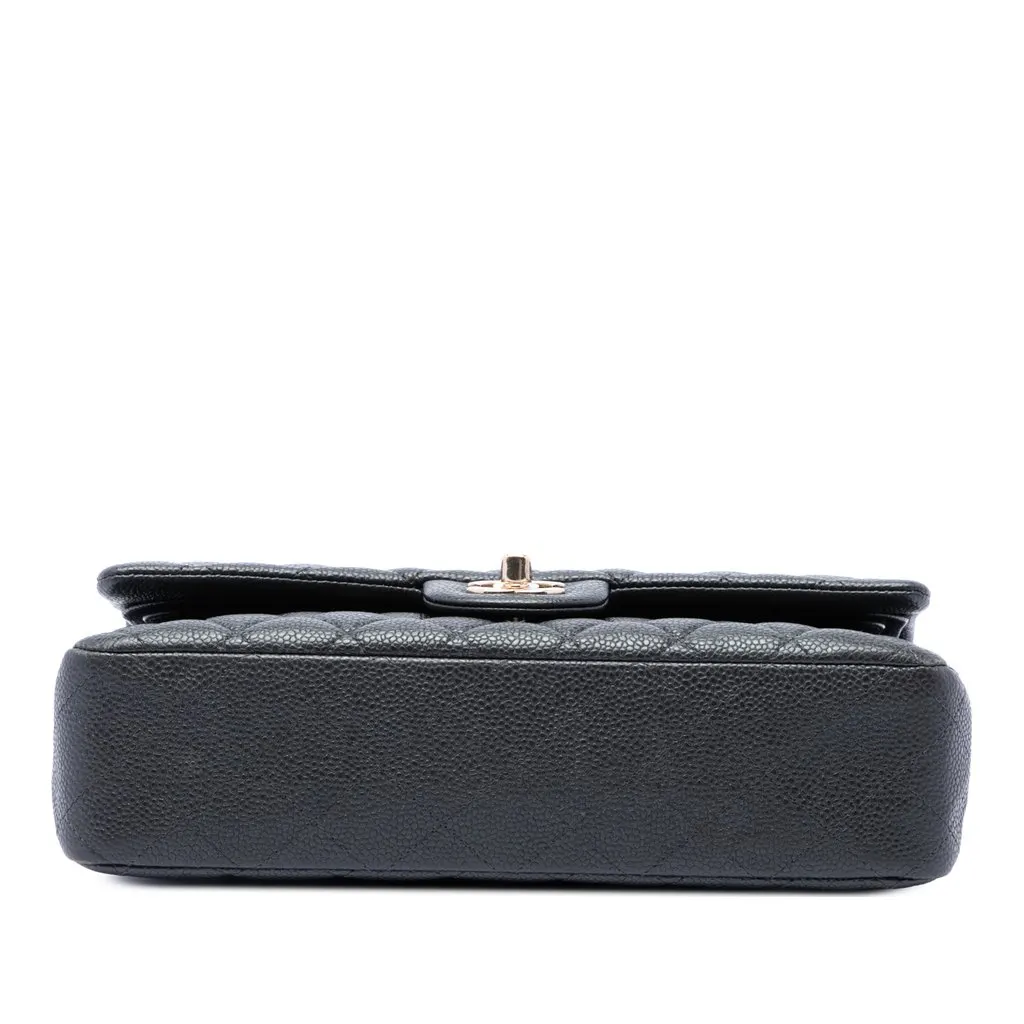 Chanel Medium Classic Caviar Double Flap Black Leather Very good - Inside View