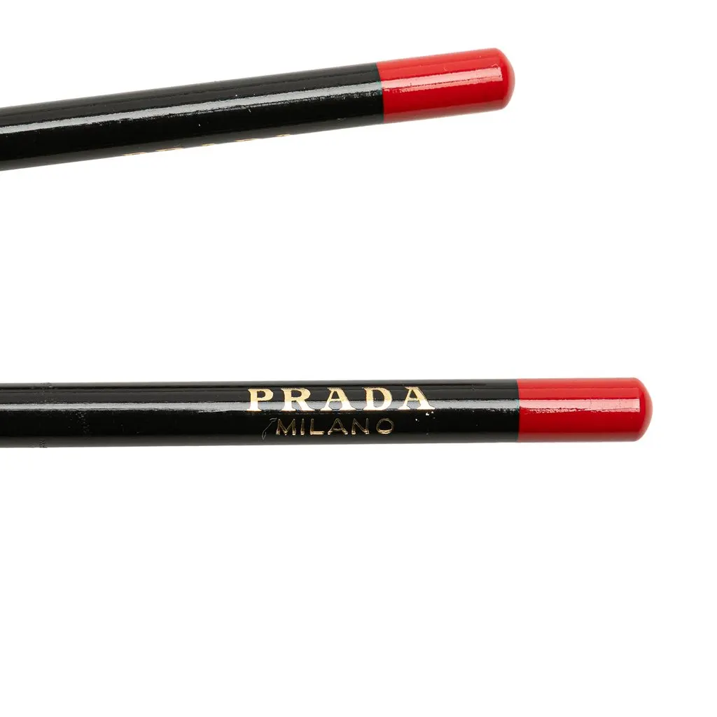 Prada Wood Logo Graphite Pencil Set Black Very good - Inside View
