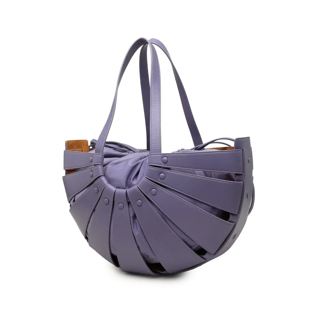 Bottega Veneta Medium Calfskin The Shell Satchel Purple Leather Very good - Back View